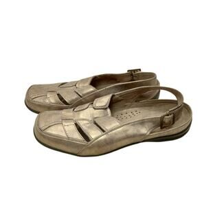 Easy Street Comfort Wave Sportster 8M Gold Metallic Sandal Slingback Buckle